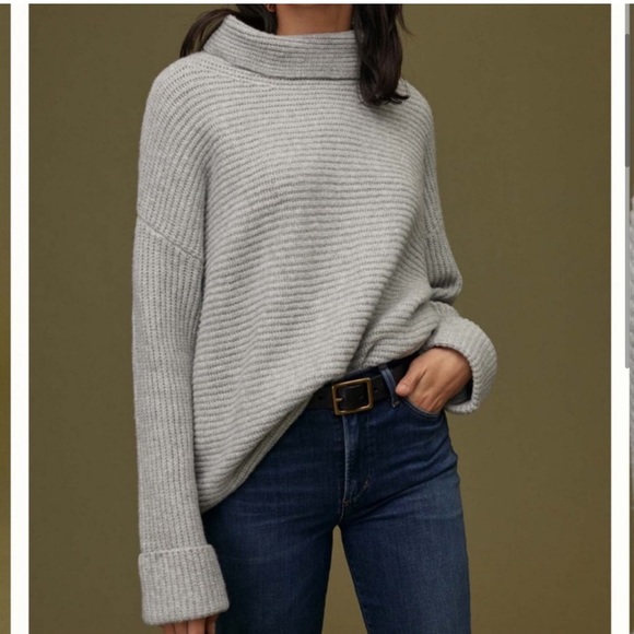 NWT Anthropologie Soft Cowl Neck Sweater. Size XL. Gray color - Picture 8 of 8